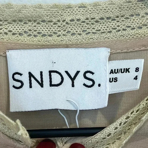 SNDY’S Coco Mini Dress From Revolve, Color Sand, Size US 4, Sheer With Slip - Picture 6 of 16